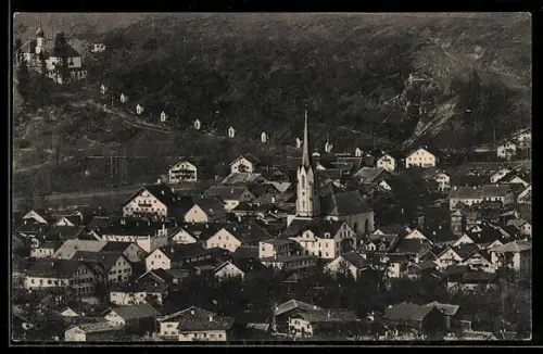 AK Partenkirchen, St. Anton, Ortsansicht mit Kirche und Kapellenweg