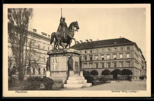 AK München, Denkmal König Ludwig I., Gebäude