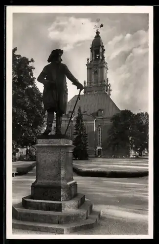AK Potsdam, Garnisonkirche, Friedrich-der-Grosse-Denkmal