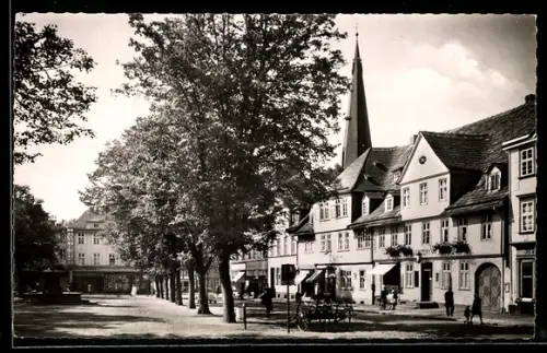 AK Holzminden an der Weser, Marktplatz, Kirche, Häuserfassaden