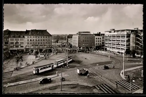 AK Kiel, Partie an der Holstenbrücke mit Strassenbahn