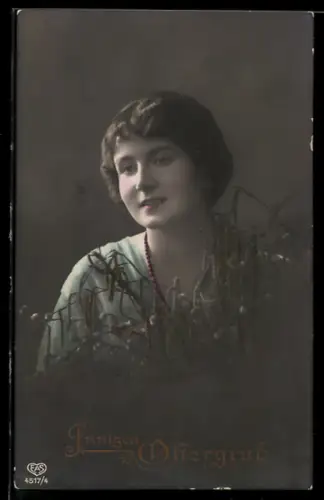 Foto-AK EAS Nr. 4517/4: Hübsche Frau mit Kette