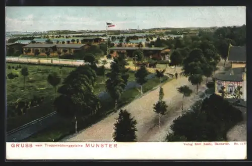 AK Munster, Blick ins Barackenlager auf dem Truppenübungsplatz