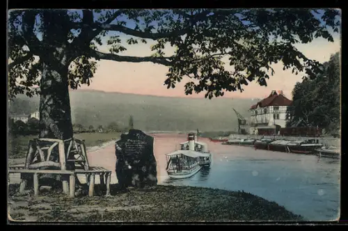 AK Hann.-Münden, Weserstein, Entstehung der Weser durch Zusammenfluss von Werra und Fulda