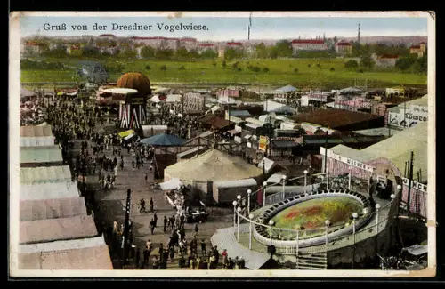 AK Dresden, Volksfest auf der Dresdner Vogelwiese aus der Vogelschau