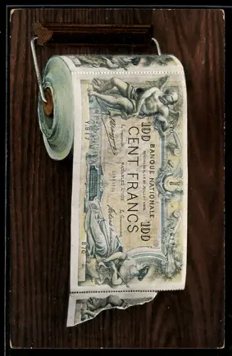 AK Bruxelles, Klorolle aus Geldscheinen