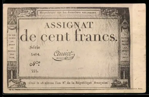 AK Einhundert Francs-Schein