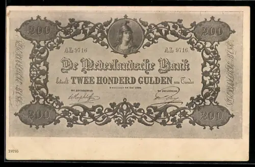 AK Zweihundert niederländische Gulden-Schein, Twee honderd Gulden