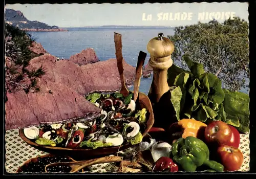 AK La Salade Nicoise, Speise und Rezept