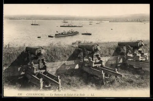 AK Cherbourg, La Batterie de Salut et la Rade