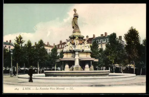 AK Lyon, La Fontaine Place Morand