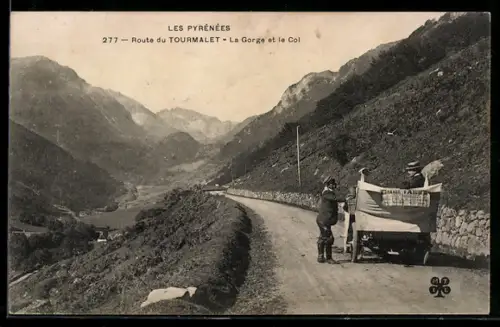 AK Les Pyrénées, Route du TOURMALET, La Gorge et le Col