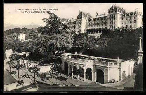 AK Évian-les-Bains, Le Parc du Splendide-Hôtel