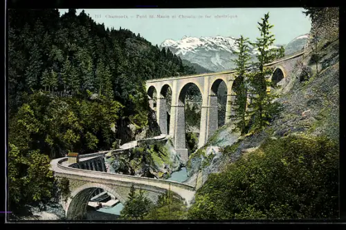 AK Chamonix, Pont St. Marie et Chemin de fer électrique
