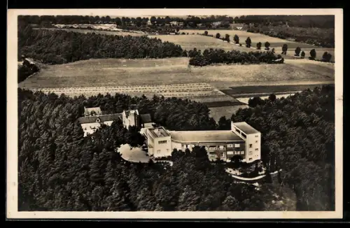 AK Tötensen, Sanatorium Ginsterhof aus der Vogelschau