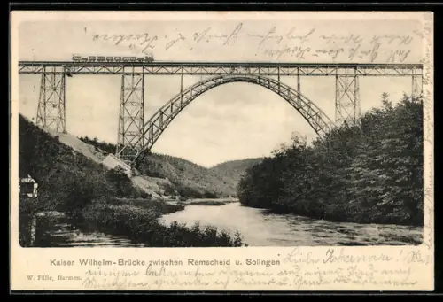 AK Müngsten, Kaiser Wilhelm-Brücke zwischen Remscheid und Solingen
