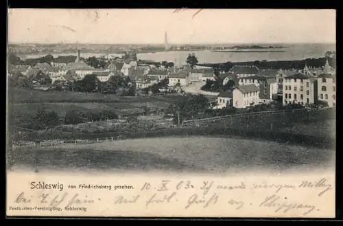 AK Schleswig, Ortsansicht von Friedrichsberg gesehen