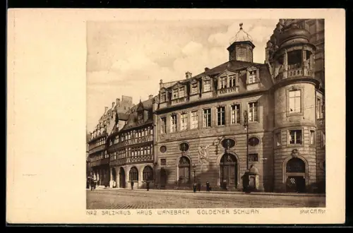 AK Alt-Frankfurt, Salzhaus, Haus Wanebach, Goldener Schwan