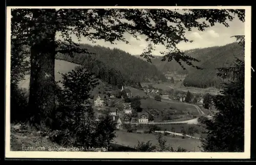 AK Schönmünzach i. Murgtal, Ortsansicht mit Tal