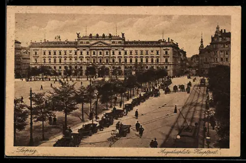 AK Leipzig, Augustusplatz, Hauptpost