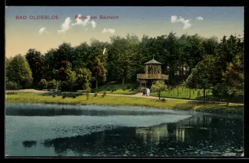 AK Bad Oldesloe, Partie am Salzteich