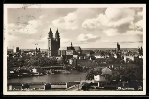 AK Magdeburg, Dom und Stadtansicht