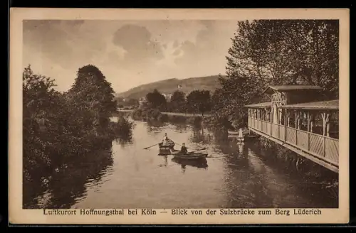 AK Hoffnungsthal bei Köln, Blick von der Sulzbrücke zum Berg Lüderich