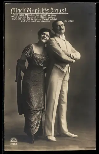 Foto-AK R & K / L Nr. 5584/1: Mach dir nichts draus!, Men liebes Männchen..., Paar