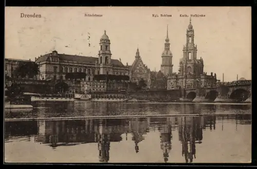 AK Dresden, Ständehaus, Kgl. Schloss, Kath. Hofkirche
