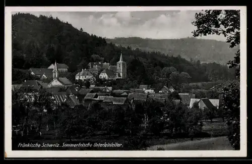 AK Unterleinleiter /Fränkische Schweiz, Ortsansicht, Kirche