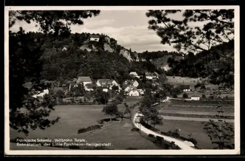 AK Veilbronn, Gesamtansicht, Bahnstation der Linie Forchheim-Heiligenstadt