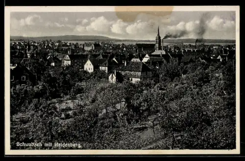 AK Schwabach, Heidenberg, Stadtansicht