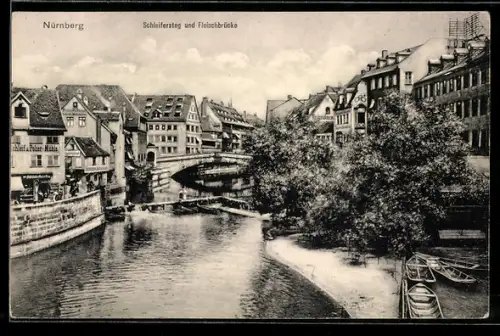 AK Nürnberg, Schleifersteg und Fleischbrücke