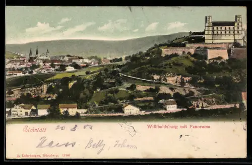 AK Eichstätt, Willibaldsburg mit Ortspanorama