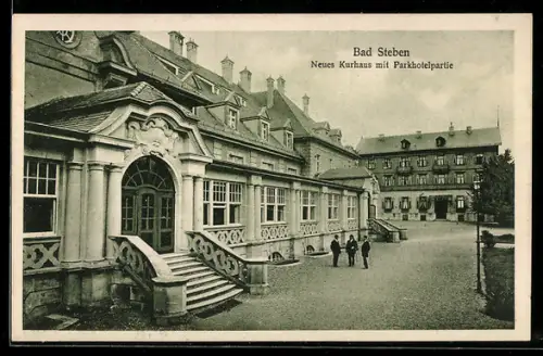 AK Bad Steben, Neues Kurhaus, Parkhotelpartie