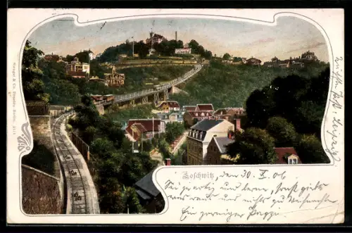 AK Dresden-Loschwitz, Standseilbahn und Villenviertel