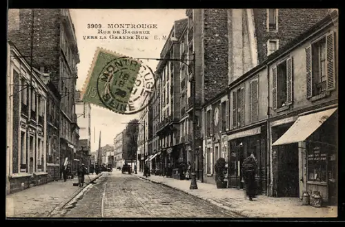 AK Montrouge, Rue de Bagneux vers la Grande Rue