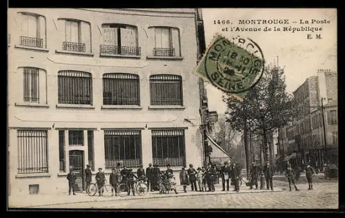 AK Montrouge, La Poste et l`Avenue de la République