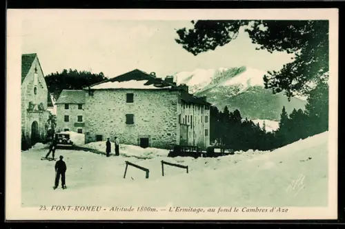 AK Font-Romeu, L`Ermitage, au fond le Cambres d`Aze