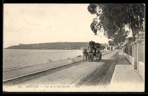 AK Menton, Vue sur le Cap Martin