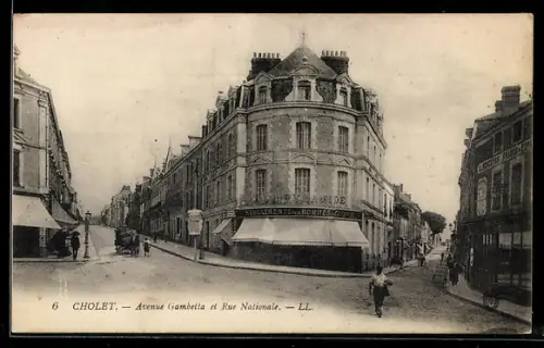 AK Cholet, Avenue Gambetta et Rue Nationale