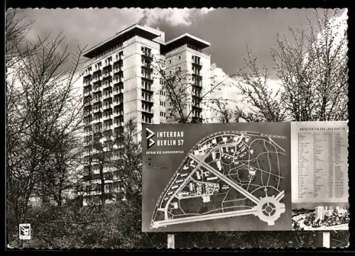 AK Berlin-Tiergarten, Hochhaus im Hansaviertel