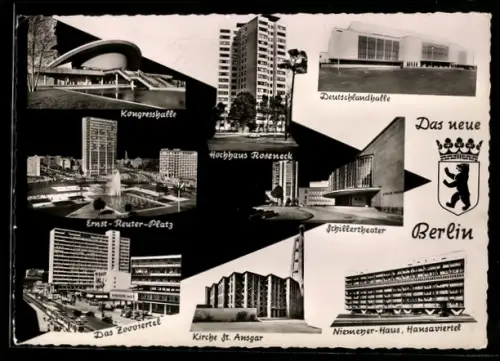 AK Berlin, Deutschlandhalle, Hochhaus Roseneck, Das Zooviertel