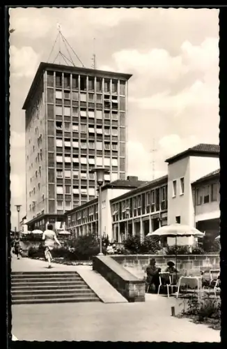 AK Kassel, Treppenstrasse mit Treppe, Gaststätte, Ladenzeile, Hochaus