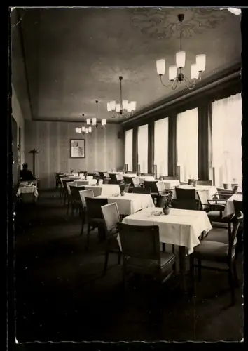 AK Aue, HO-Wismut-Gaststätte Ratskeller, Cafe, Innenansicht