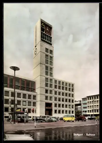AK Stuttgart, Rathaus mit Nachbargebäude