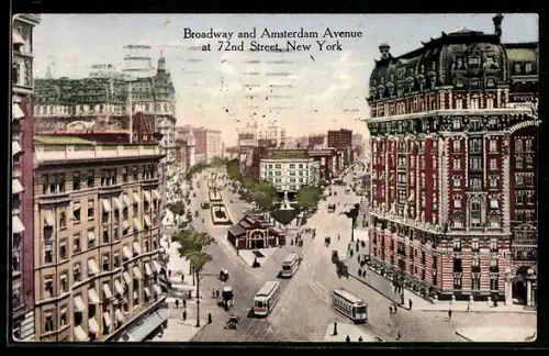 AK New York, NY, Broadway and Amsterdam Avenue at 72nd Street