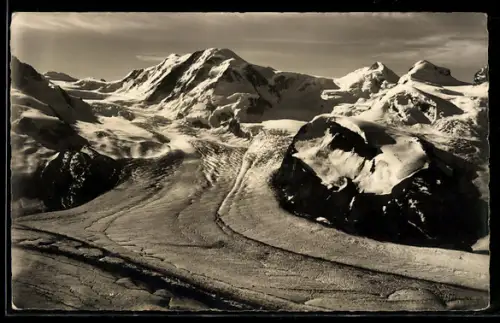 Foto-AK Emanuel Gyger: Zermatt, Gornergrat: Lyskamm-Castor-Pollux