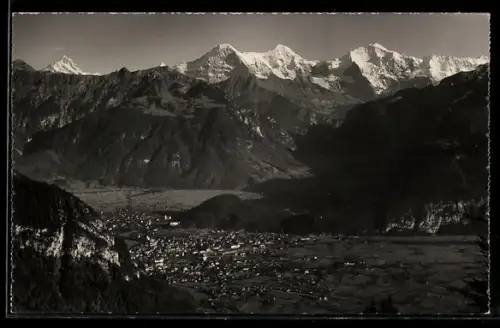 Foto-AK Emanuel Gyger: Interlaken, Amisbühl, Eiger, Mönch und Jungfrau