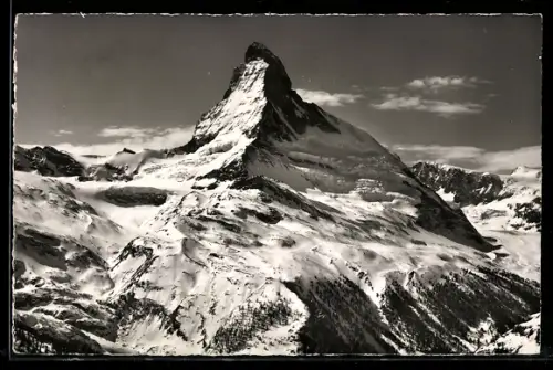 Foto-AK Emanuel Gyger: Zermatt, Matterhorn von Findelen aus